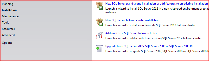 Figure 3 – installation process looks the same as previous version -> Clik New SQL server stand alone installation