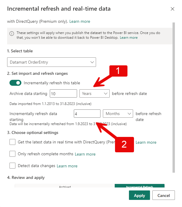 Power BI incremental refresh